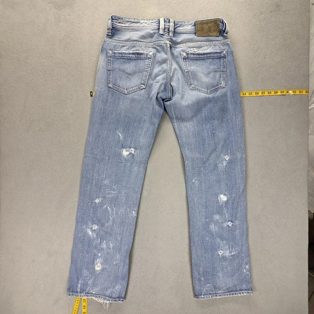 Diesel Jeans Mens 34x34 Blue Kajo Relaxed Straight Button Fly Made Italy 0071J